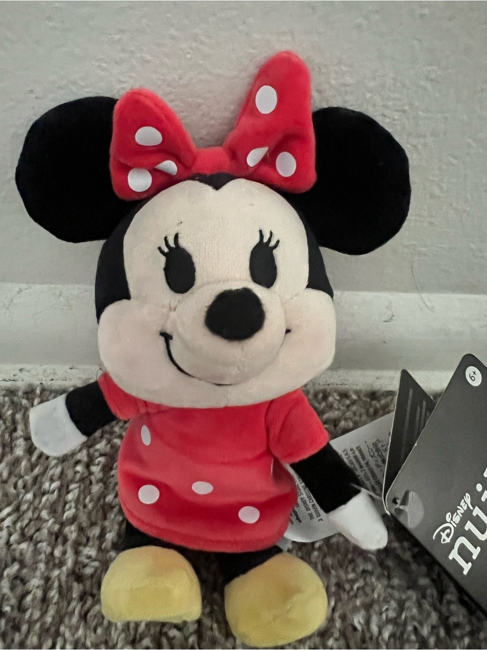 Disney Minnie Mouse nuiMOS plush toy Red Bow polka dots NWT